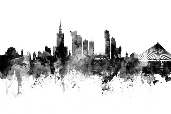 PHOTOWALL / Warsaw Skyline Black (e30499)