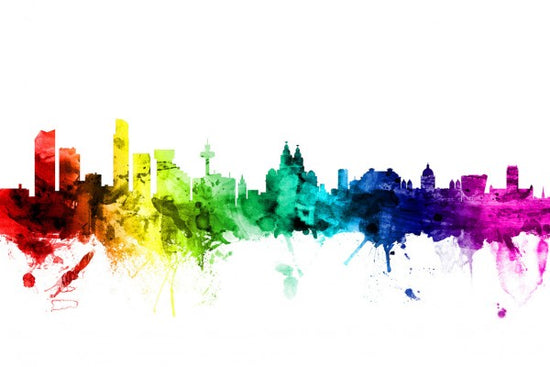PHOTOWALL / Liverpool Skyline Rainbow (e30515)