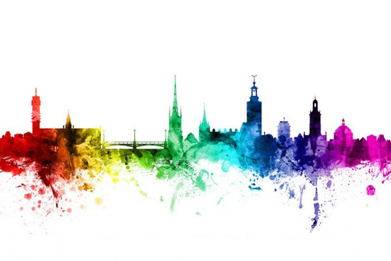PHOTOWALL / Stockholm Skyline Rainbow (e30525)