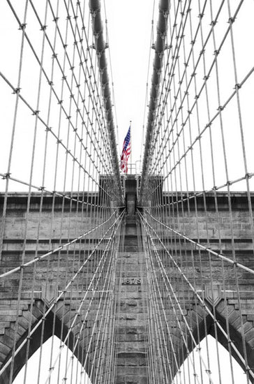 PHOTOWALL / Brooklyn Bridge American Flag 2 (e40758)
