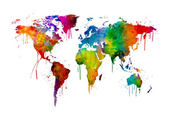 PHOTOWALL / Watercolour World Map (e30538)