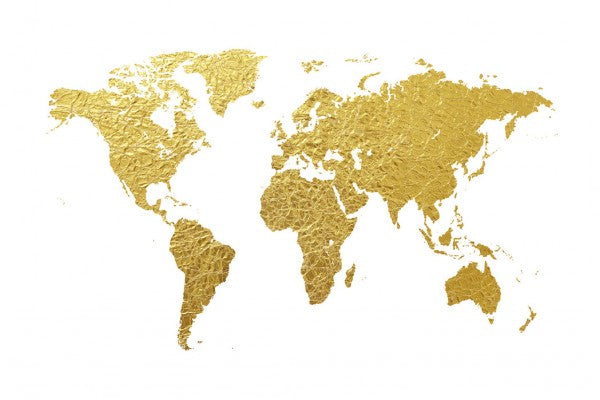 PHOTOWALL / World Map Gold (e30540)