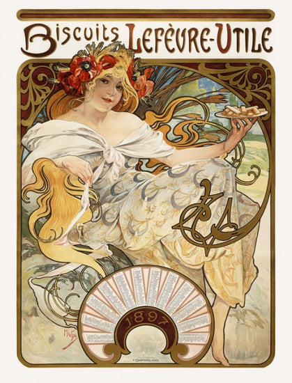 PHOTOWALL / Alphonse Mucha - Biscuits Lefevre-Utilie (e31031)