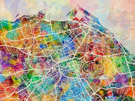 PHOTOWALL / Edinburgh Street Map Multicolour (e50085)