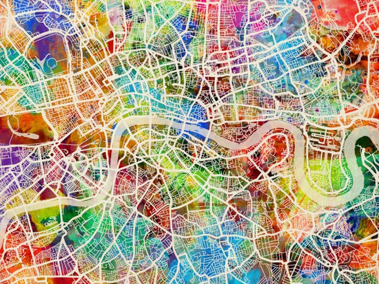 PHOTOWALL / London Street Map Multicolour (e50093)