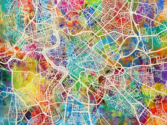 PHOTOWALL / Rome Street Map Multicolour (e50107)