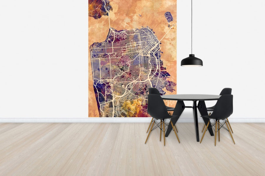 PHOTOWALL / San Fransisco Street Map Purple (e50112)