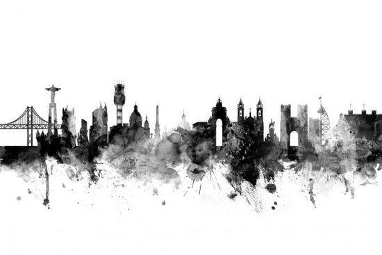 PHOTOWALL / Lisbon Skyline Black (e50153)