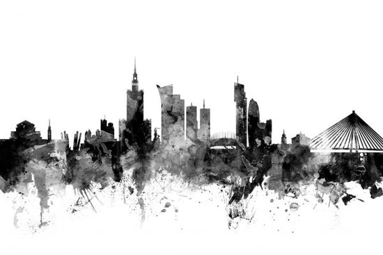 PHOTOWALL / Warsaw Skyline Black (e50177)