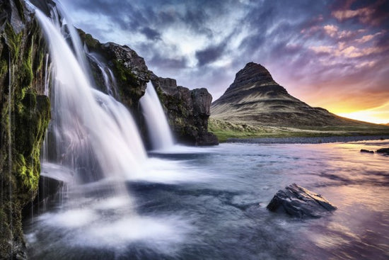 PHOTOWALL / Sunset at Kirkjufellsfoss Waterfall (e310390)