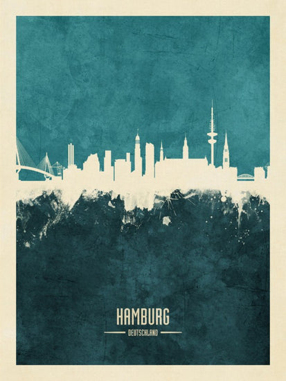 PHOTOWALL / Hamburg Germany Skyline Blue (e310708)