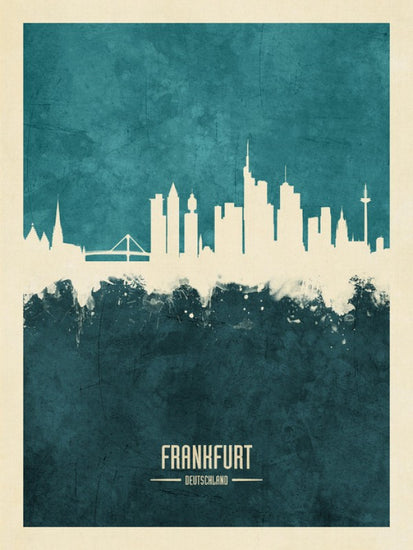 PHOTOWALL / Frankfurt Germany Skyline Blue (e310712)