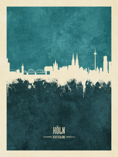 PHOTOWALL / Cologne Germany Skyline Blue (e310716)