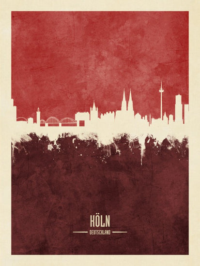 PHOTOWALL / Cologne Germany Skyline Red (e310717)