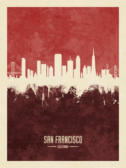 PHOTOWALL / San Francisco California Skyline Red (e310745)