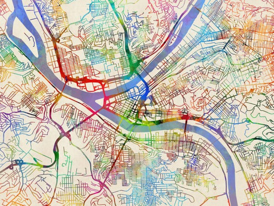 PHOTOWALL / Pittsburgh Pennsylvania Street Map (e311417)