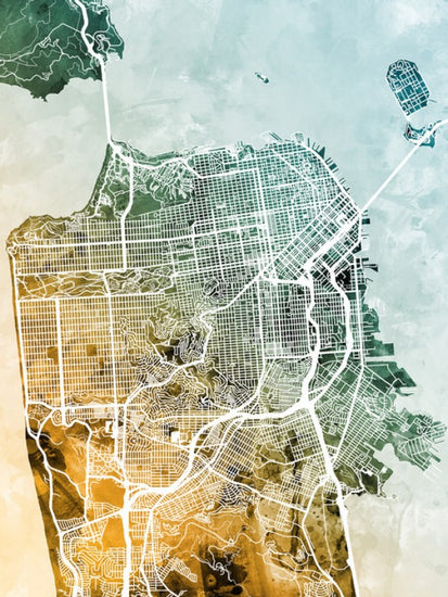 PHOTOWALL / San Francisco City Street Map (e311451)