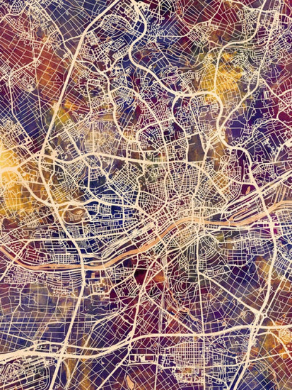 PHOTOWALL / Frankfurt Germany City Map (e311548)