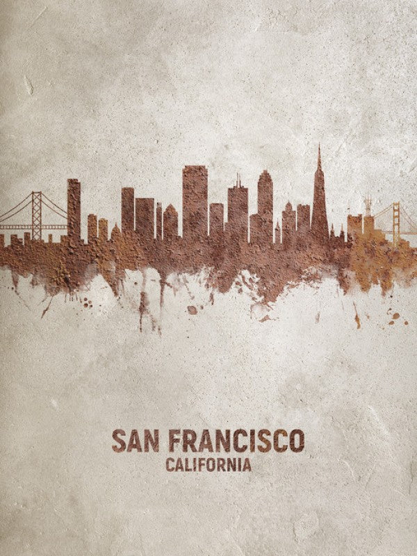 PHOTOWALL / San Francisco California Rust Skyline (e312113)