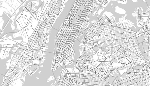 PHOTOWALL / New York Map BW (e313683)