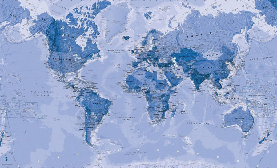 PHOTOWALL / World Map Blue (e316087)