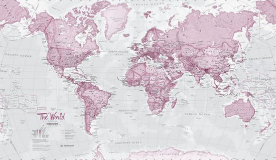 PHOTOWALL / World Map Political Pink (e316091)