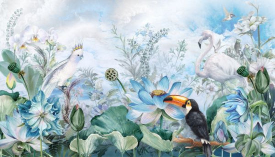 PHOTOWALL / Birds in Blue Vegetation (e317387)