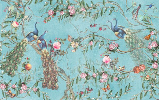 PHOTOWALL / Peacocks and Flowers (e317403)