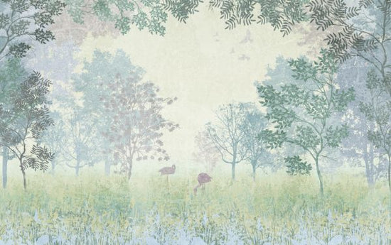 PHOTOWALL / Flamingos in Hazy Forest (e317429)