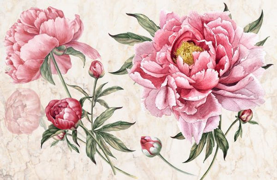 PHOTOWALL / Pink Vintage Flowers (e317700)