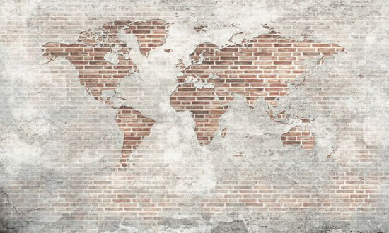 PHOTOWALL / Brick Wall World Map (e318231)