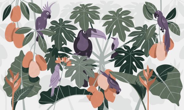 PHOTOWALL / Tropical Bird Friends (e320767) | 輸入壁紙専門店 WALPA