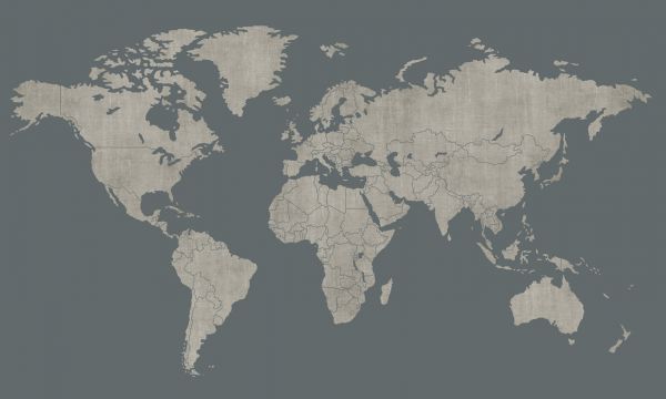 PHOTOWALL / Voguish World Map - Green Gray (e320774)