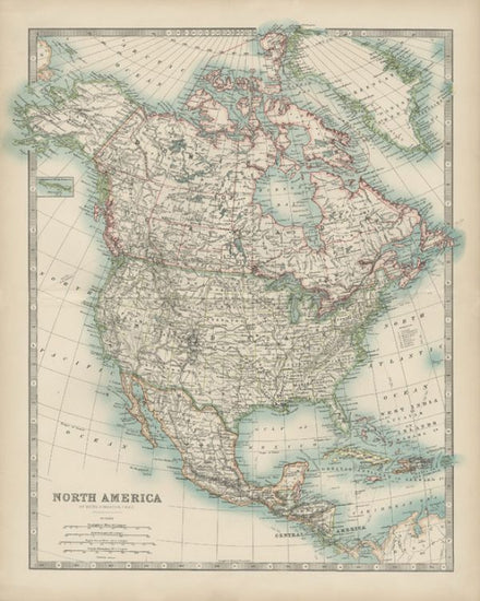 PHOTOWALL / Johnstons Map of North America (e320408)