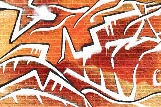 PHOTOWALL / Brick Wall Graffiti - Orange (e320818)