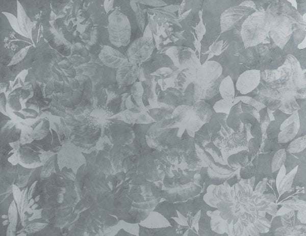 PHOTOWALL / Flowers and Concrete - Gray (e320887) | 輸入壁紙専門店 