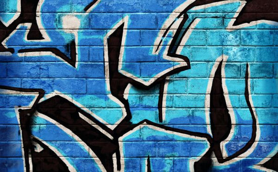 PHOTOWALL / Graffiti Brick Wall - Blue (e320889)