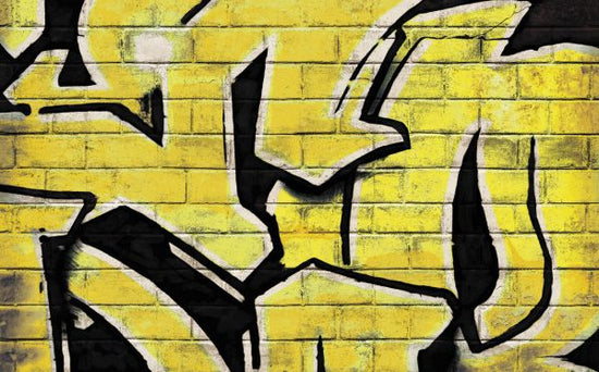 PHOTOWALL / Graffiti Brick Wall - Yellow (e320895)