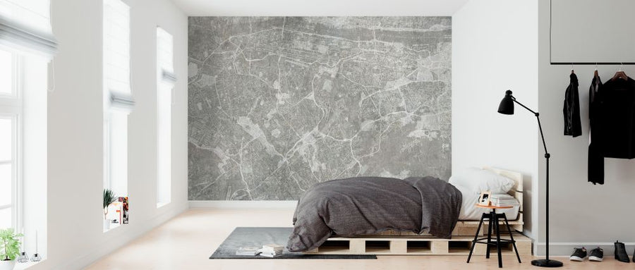 PHOTOWALL / Concrete Wall with New York City Map - Gray (e321896)