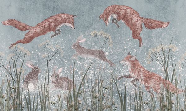 PHOTOWALL / Jumping Foxes III (e322853) | 輸入壁紙専門店 WALPA