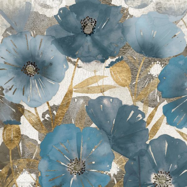 PHOTOWALL / Blue and Gold Poppies (e321367)
