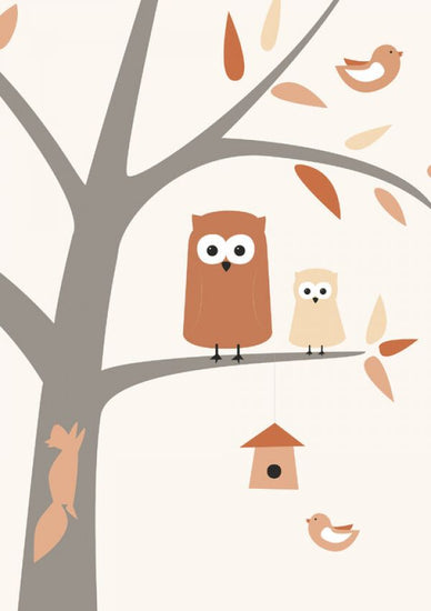 PHOTOWALL / Owls - Peach (e325967)