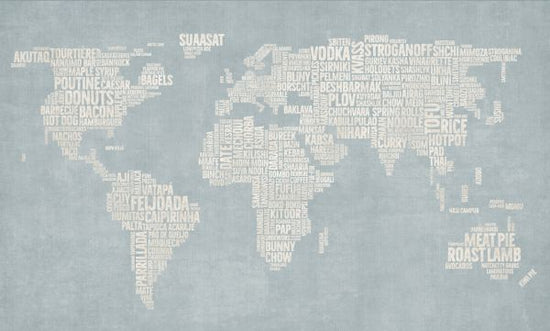 PHOTOWALL / World Menu Map - Blue (e326415)