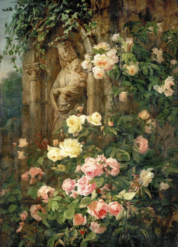 PHOTOWALL / Mother Mary Rose Flower - Simon Saint Jean