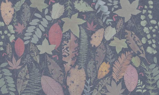 PHOTOWALL / Leaf Potpourri - Dark Blue (e326672)