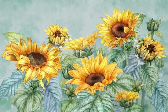 PHOTOWALL / Sunflowers - Green (e327103)