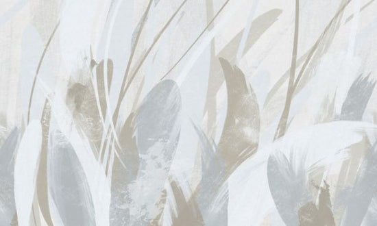 PHOTOWALL / Abstract Feathers - Soft Blue Brown (e328118)