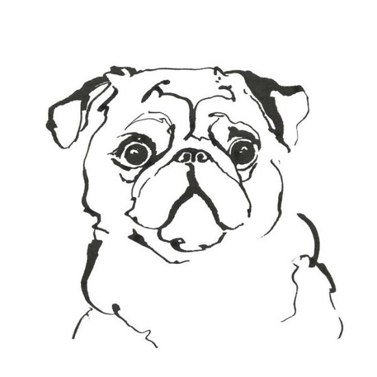 PHOTOWALL / Line Dog Pug (e325443)