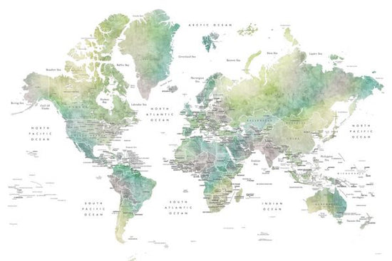 PHOTOWALL / World Map with Capitals (e325671)