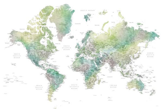 PHOTOWALL / World Map with Cities (e325682)